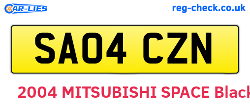 SA04CZN are the vehicle registration plates.