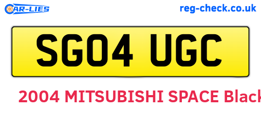 SG04UGC are the vehicle registration plates.