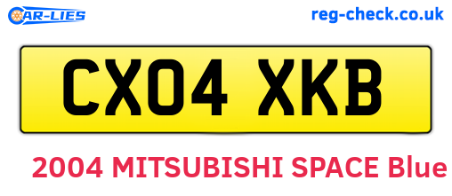 CX04XKB are the vehicle registration plates.