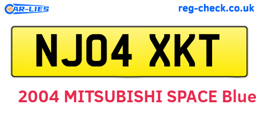 NJ04XKT are the vehicle registration plates.