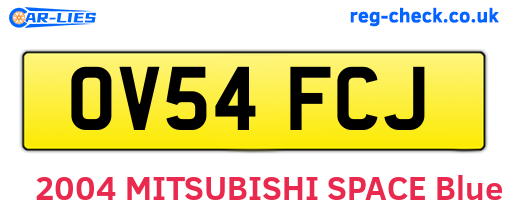 OV54FCJ are the vehicle registration plates.