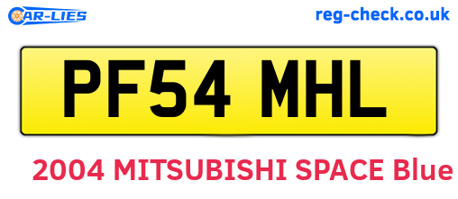 PF54MHL are the vehicle registration plates.