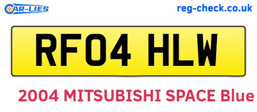 RF04HLW are the vehicle registration plates.