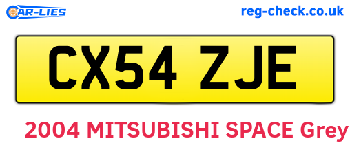 CX54ZJE are the vehicle registration plates.