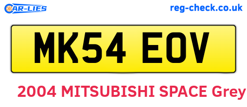 MK54EOV are the vehicle registration plates.