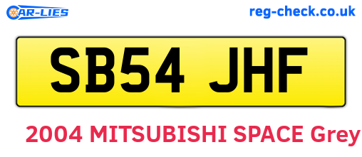 SB54JHF are the vehicle registration plates.