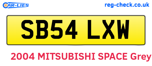 SB54LXW are the vehicle registration plates.
