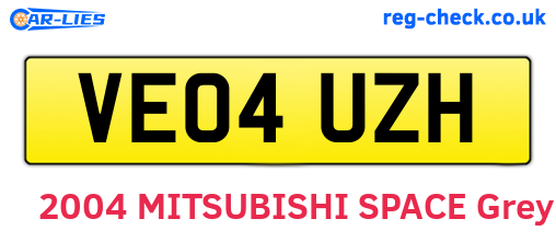 VE04UZH are the vehicle registration plates.