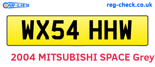 WX54HHW are the vehicle registration plates.