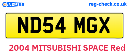 ND54MGX are the vehicle registration plates.