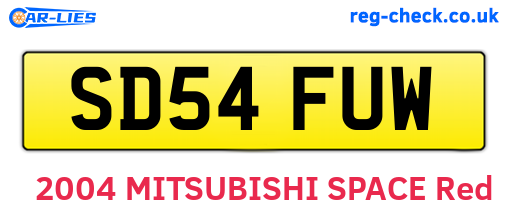SD54FUW are the vehicle registration plates.