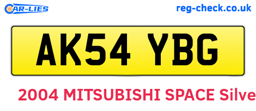 AK54YBG are the vehicle registration plates.