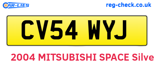 CV54WYJ are the vehicle registration plates.