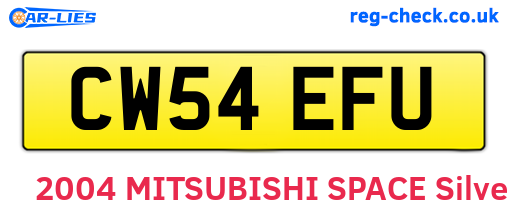 CW54EFU are the vehicle registration plates.