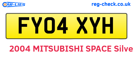 FY04XYH are the vehicle registration plates.