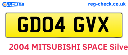 GD04GVX are the vehicle registration plates.