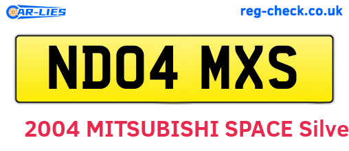 ND04MXS are the vehicle registration plates.
