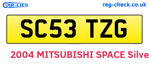 SC53TZG are the vehicle registration plates.