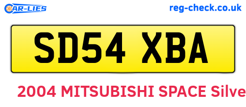 SD54XBA are the vehicle registration plates.