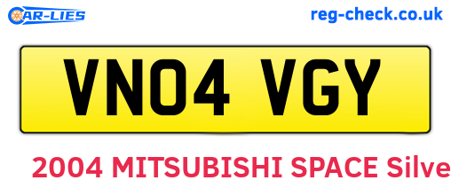 VN04VGY are the vehicle registration plates.