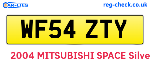 WF54ZTY are the vehicle registration plates.