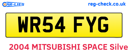 WR54FYG are the vehicle registration plates.