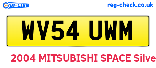 WV54UWM are the vehicle registration plates.
