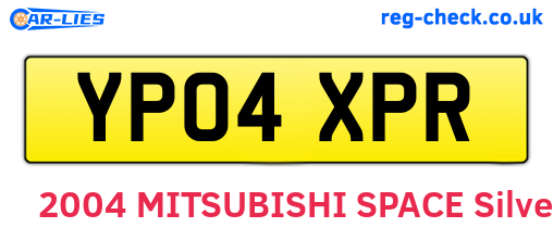 YP04XPR are the vehicle registration plates.