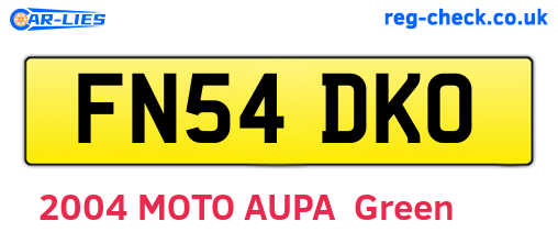 FN54DKO are the vehicle registration plates.