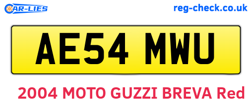 AE54MWU are the vehicle registration plates.