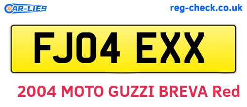 FJ04EXX are the vehicle registration plates.