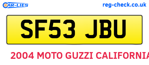 SF53JBU are the vehicle registration plates.