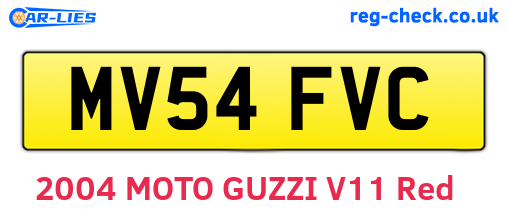 MV54FVC are the vehicle registration plates.