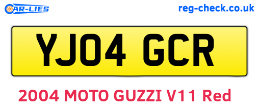 YJ04GCR are the vehicle registration plates.
