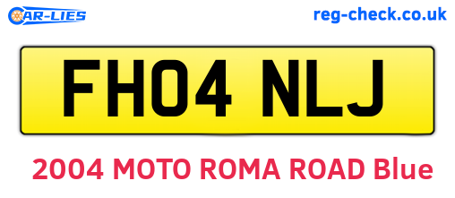 FH04NLJ are the vehicle registration plates.