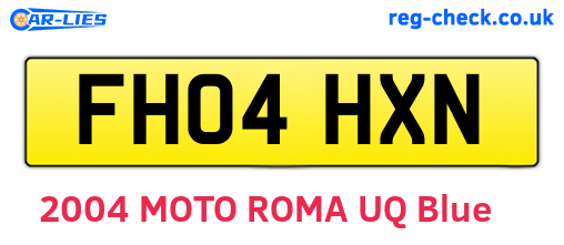 FH04HXN are the vehicle registration plates.