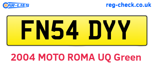 FN54DYY are the vehicle registration plates.