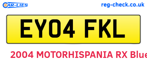 EY04FKL are the vehicle registration plates.