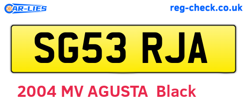 SG53RJA are the vehicle registration plates.