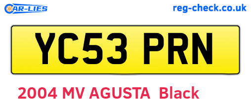YC53PRN are the vehicle registration plates.