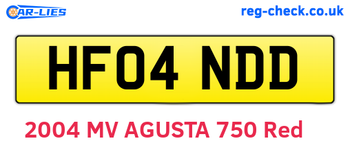 HF04NDD are the vehicle registration plates.