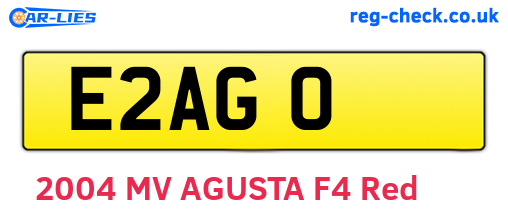 E2AGO are the vehicle registration plates.