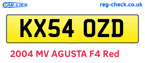 KX54OZD are the vehicle registration plates.