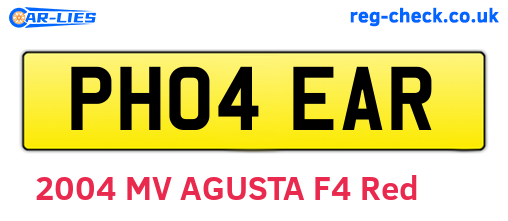PH04EAR are the vehicle registration plates.