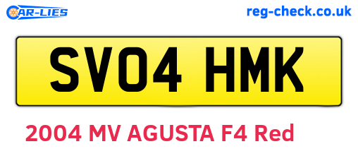 SV04HMK are the vehicle registration plates.