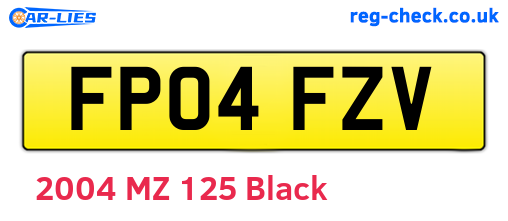 FP04FZV are the vehicle registration plates.
