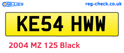 KE54HWW are the vehicle registration plates.