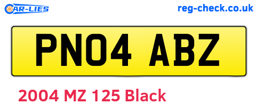 PN04ABZ are the vehicle registration plates.
