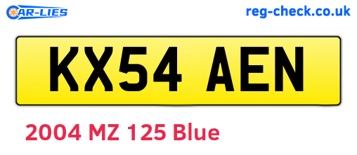 KX54AEN are the vehicle registration plates.