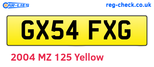 GX54FXG are the vehicle registration plates.